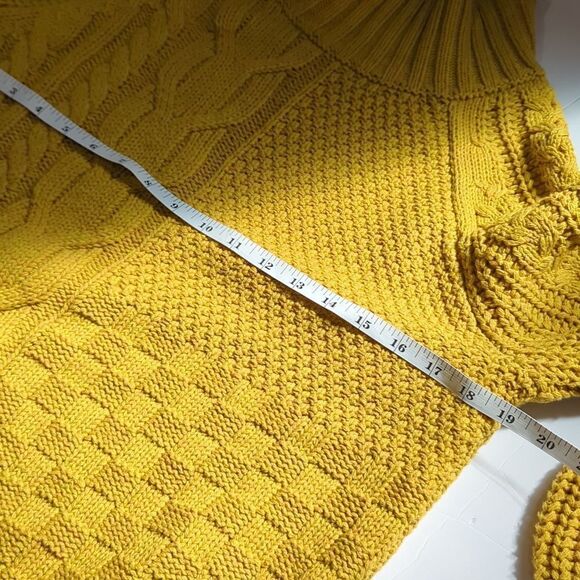 Sundance Sweater Womens Small Golden Yellow Cable Knit Boho - Picture 7 of 8